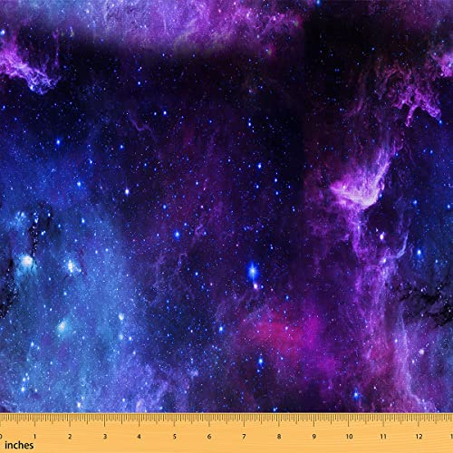 Galaxy Stoff, Meterware, violett, blau, Cosmic, Star Sky, 92 x 150 cm, für den Außenbereich, Polyester