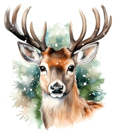 GRAZDesign Wandtattoo Hirsch Weihnachten als Wandaufkleber Wanddeko Wohnzimmer Büro Party Weihnachtsdeko - 67x57cm