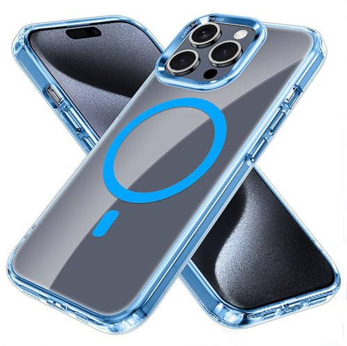 TECHGEAR iPhone 15 Pro Max Magnetic Case [Mag Fusion] Shockproof Anti-Scratch, Slim & Light, Drop Protection, Gel Bumper & Clear Hard Back Compatible with MagSafe Case Cover for iPhone 15 Pro Max 6.7
