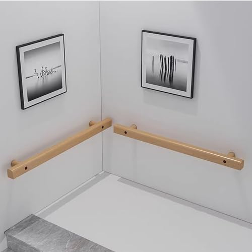 Holz Handlauf Geländer,Treppenhandlauf Handgeländer,Moderner Rutschfester Dekorativer Zaun Wandgeländer,Wandhandlauf Wand Treppe,für Villen, Balkone, Flure, Wohnungen(Size:50cm/19.7in)