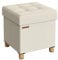 SONGMICS Sitzhocker mit Stauraum, kleine klappbare Sitzbank, 38 x 38 cm Fußbank, Aufbewahrungsbox, bis 300 kg belastbar, für Wohnzimmer Schlafzimmer Schlafsaal, cremeweiß LSF014W11