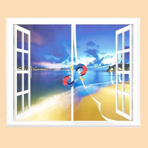 Fly Screen Balcony Window 170 x 105 cm (W x H) Anti-Mosquito Fly Screen, Insect Protection Roller Blind, Fly Screen Roller Blind for Patio Door, Living Room, Balcony Door - White