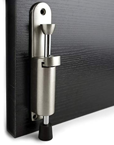Spring Loaded Telescopic Door Stopper,Easy Step Door Stop,Adjustable Height Heavy Duty Kick Down Door Stop, Silver