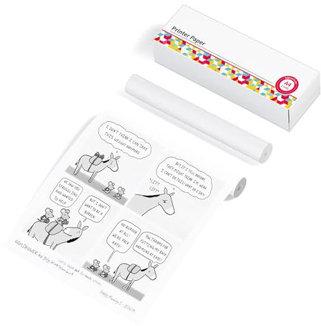 Phomemo A4 Druckerpapier für M832/M831/M833/M834/M835 Bluetooth Handy Thermodrucker, Thermopapier 210mm*6.5m für Portable Inkless Printer, 2 Rollen