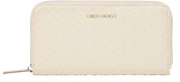 Carlo Colucci Geldbörse in Flechtoptik Creme OS