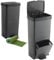Pack Cubo de basura o reciclaje 70L VERTICAL, 2 compartimentos, Papelera residuos INCLUYE rollo 20 bolsas de basura de 40l
