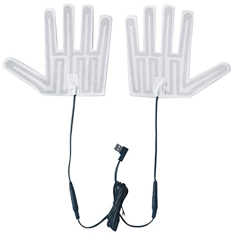 X-Institute Pair USB Heating Mat for Ski Gloves, Heated Gloves Pad, Light Gray, White, Polyester, Cotton