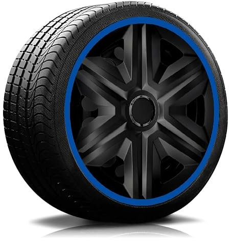 Autoteppich-Stylers RADKAPPEN RADBLENDEN RK21 schwarz/blau für 16 Zoll Stahlfelgen 4 Stück