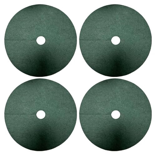 Jeorywoet Tree Mulch Ring, 4PCS 16.5 Non-woven Fabric Tree Ring Mulch Mat, Degradable Tree Weed Barrier Ring, Breathable and Moisturizing Weed Mat Barrier for Weed Control Root Protection, Weed Mat