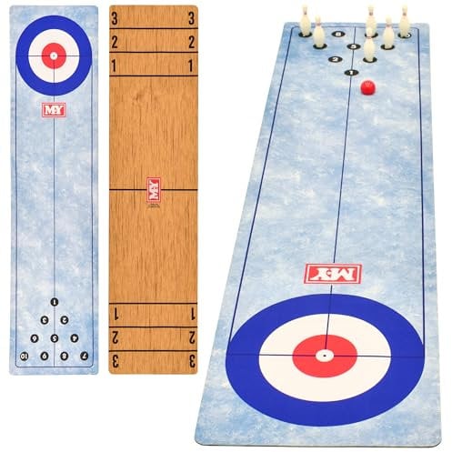M.Y 3 in 1 Table Top Curling, Bowling, Shuffleboard Portable Family Game