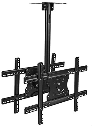 FLOATD Soporte de TV portátil Soporte de Piso para TV móvil Ajustable con Bandeja de 2 Capas Soporte Universal para Carrito de TV de 55-75 Pulgadas Soporte de Mesa para TV (tamaño: 173 cm)
