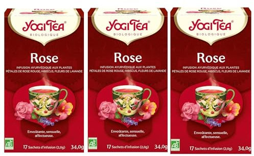 YOGI TEA Ashwaganda Balance, Tisane Bio avec Ashwaganda, Cerise Acérola, Passiflore, Décaféiné, Yogi Tea pack de 6, 6x17 sachets de thé (102)