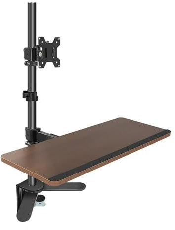 Monitorständer Höhenverstellbarer Monitorhalterungsarm, Einzelmonitor-Tischhalterung mit Tastaturablage, mit C-Klemmensockel for die meisten 17-40-Bildschirme, hält bis zu 29,7 lbs Monitorarm(27-40