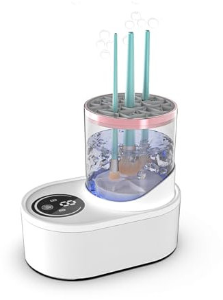 3 IN 1 Electric Makeup Brush Cleaner Machine with Makeup Brushes Dryer-Holder-Portable Automatic USB Make Up Brush Cleaner Machine for Most Size Brushes
