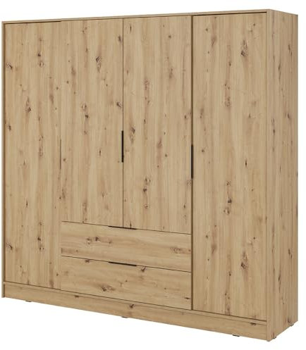 Lomadox Schlafzimmer Schrank Drehtürenschrank Kleiderschrank 206 cm in Eiche