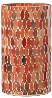 WINDLICHT MOSAIK Blatt Glas ROT/ORANGE Large