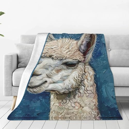 ERSDWRE Dicke Decke mit Alpaka-Lama-Druck, warm, gemütlich, weiche Flanelldecke für Bett, Sofa, Camping, Reisen