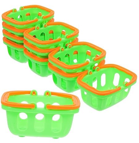 Toyvian 10 Pezzi Mini Cestino Della Spesa Mini Carrello Accessori Da Giardino Delle Fate Cesto Per Il Lavaggio Piccolo Cestino Mini Cestini Cestino Rosa Mini Roba Addominali Green
