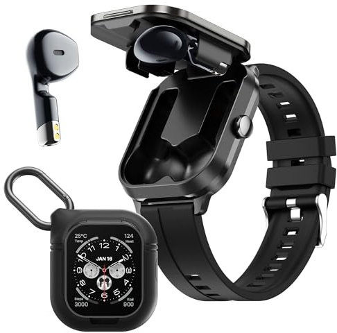 findtime Smartwatch 2 in 1 con cuffie, per la salute, fitness tracker, orologio sportivo, orologio da uomo, orologio da fitness, cardiofrequenzimetro, contapassi, cronometro attività