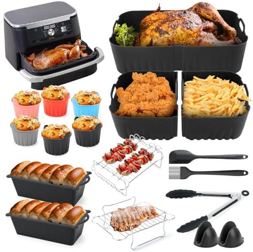 Stampo in silicone per friggitrice ad aria calda per Ninja AF500EU accessori Foodi Flexdrawer 10,4 l friggitrice ad aria calda AF500EU Flex Drawer Airfryer accessori 1 × 10,4 L e 2 × 5,2 L stampo in