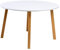 POSNORD Runder Couchtisch 80 cm für Wohnzimmer - Beistelltisch aus MDF mit Buchenholzbeinen - Skandinavischer Kaffeetisch mit Lackierter Oberfläche Weiß