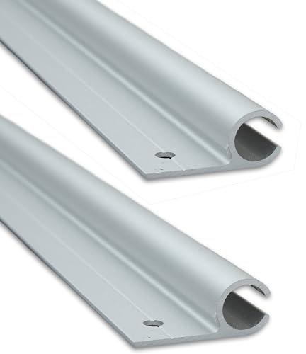 2 STÜCK Alu Kederschiene - 1,2 Meter - Kederleiste - Neigung 0° - Ø10mm (passend für 5-9mm Keder) Aluminium Kederprofil Leiste für Wohnwagen Wohnmobil Vorzelt Sonnensegel Schürzenleiste Vorzeltschiene