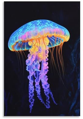 Medusa, arte de pared, lienzo, impresiones 3D, pinturas de pared luminiscentes, pinturas para sala de estar, dormitorio, decoración de pared, obras de arte listas para colgar, 20 x 30 cm