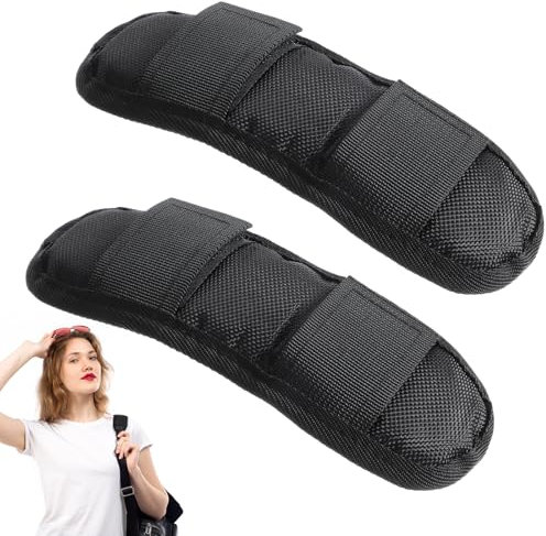 2 Pack Black Removable Luggage Bags Shoulder Strap Pads, Universal Replacement Shoulder Pad, Extra Thick Shoulder Strap Pad, Fastener Cushions for Shoulder Bags