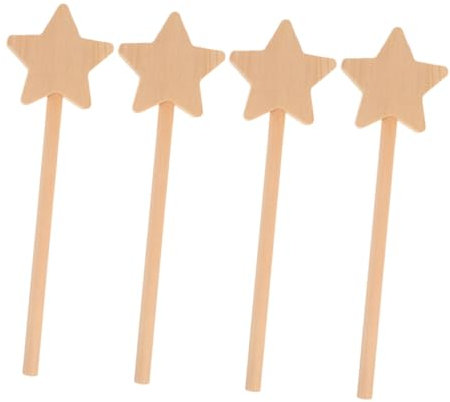 Supvox 4 Teiliges Zauberstab Set Für Holzstab Basteln Für Holz Stern Zauberstab Holz Feenstab DIY Graffiti Holzstab Stern Zauberstäbe Zauberstab Bastelset Prinzessinnen