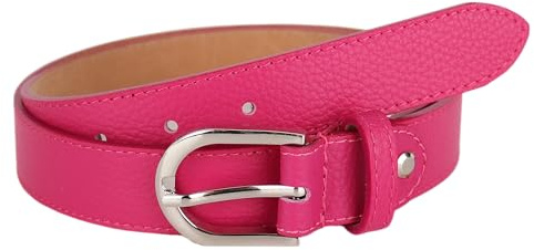 MIRROSI Ledergürtel Damen Herren Gürtel, Made in Italy, 3cm breit (Pink (Silberne Schnalle), 100cm)