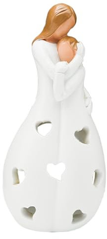 DAWCBVJQ Candle Holder Statue Mother Daughter With Flickering Led Candle, Mother And Daughter Figurine, Resin Figure Holder, And Figurine For Home Decoration, Desktop Ornament