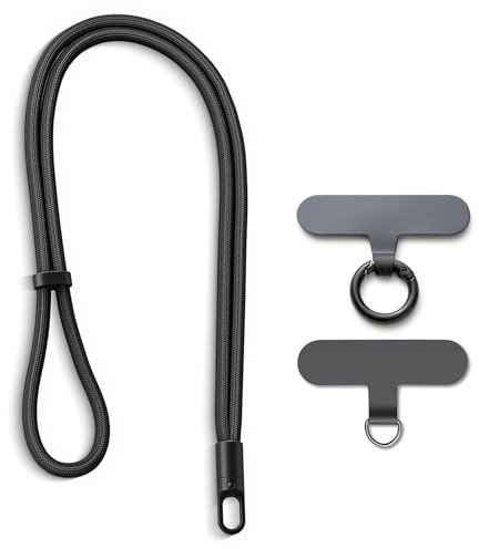 AOKSUNOVA Handykette Universal Handyband zum Umhängen Schwarz Phone Lanyard Handy Umhängeband Lang Schlüsselband Handyschnur