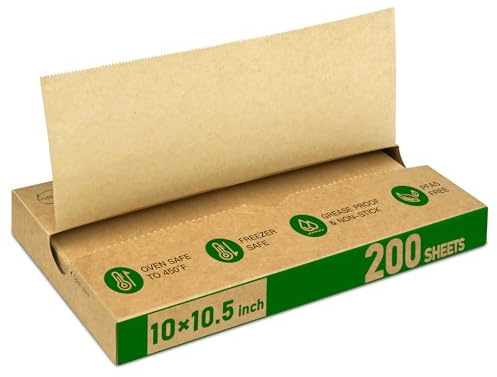 EcoDispose 10x10.5 inch Kraft Precut POP UP Deli Paper Sheet(Pack 200) | Heavy Paper for Food Wrap and Serving,POP UP Interfolded Dispenser, Food-Safe Grease-Proof Waterproof