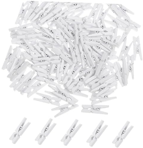 POPETPOP 400pezzi Mini Mollette in Bianco per Foto e Artigianali Piccole Clip per Appunti e Mollette Mini per Ufficio e Biglietti e Segnaposto