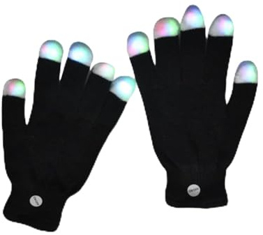 Dewppxi LED Handschuhe mit Licht, LED Glowing Gloves, Leuchtende Handschuhe, Fleuchtende Blinkhandschuhe Erwachsene für Halloween Weihnacht Karneval Party Clubs Disco Festivals