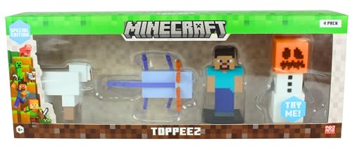 Minecraft Character Figure & Animal Toppeez - 4 Pack Set 1 - Flocked Snow Golem