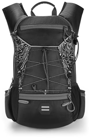 Wanderrucksack, packbare wasserdichte Rucksack 16L Hydratationspaket mit | Wasserfestes leichtes reflektierendes Laufpack zum Laufradfahren