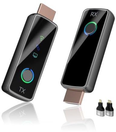 Tongtion Kit Prolunga HDMI Wireless, Trasmettitore Display HD 1080p, Adattatore Senza Fili per Laptop, Proiettore, TV, Monitor