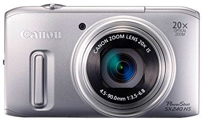 Canon PowerShot SX 240 HS Digitalkamera (12,1 MP, 20-fach opt. Zoom, 7,6cm (3 Zoll) Display, bildstabilisiert) silber