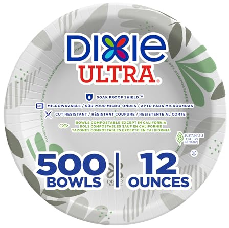 Georgia-Pacific Dixie Ultra 12 oz. Heavy-Weight Paper Bowls by GP PRO, Pathways, SXB12WS (CASE), 500 Count (125 Bowls Per Pack, 4 Packs Per Case)