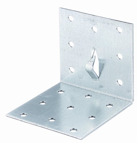 GAH-Alberts 339838 Lochplattenwinkel mit Fixierkralle zum Einschlagen, sendzimirverzinkt, 60 x 60 x 60 mm / 25 Stück
