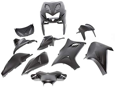 Verkleidungsset 11 Teilig, DMP für Yamaha Aerox, MBK Nitro, matt schwarz
