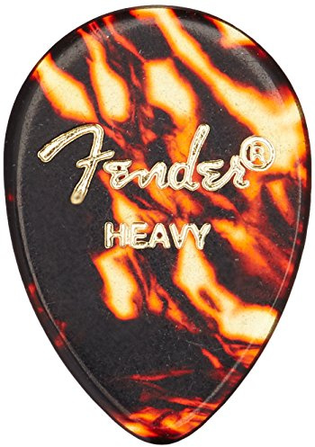 Fender Classic Celluloid Guitar Picks 358 Shape, Guitar Accessories, Tortoise Shell, Heavy, 12-Pack