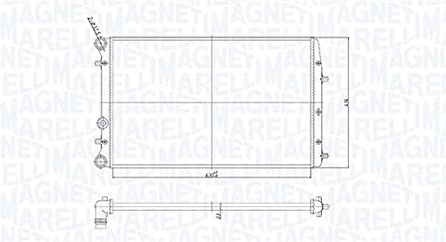 Magneti Marelli 350213841000 Kühler, Motorkühlung | Kompatibel mit: SEAT CORDOBA, IBIZA III, IBIZA IV, IBIZA IV SC, IBIZA IV ST, SKODA FABIA I, FABIA I Combi, FABIA I Praktik