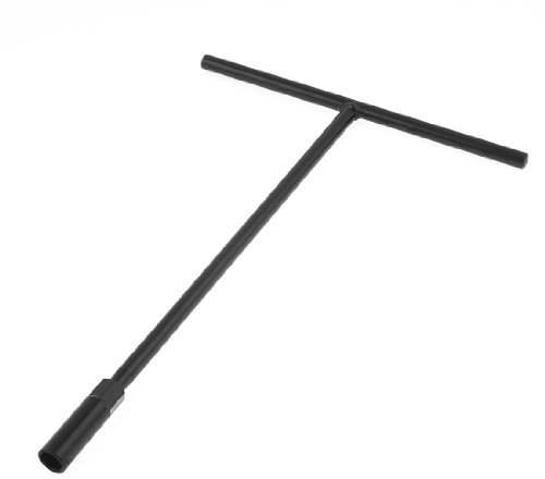 sourcing map Metric 10mm T Bar Metal Hex Socket Wrench Deep Nut Driver Black