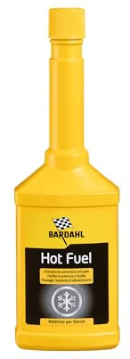 Bardahl - Hot Fuel - Additivo Auto per Motori Diesel, Impedisce la Formazione dei Cristalli di Paraffina, Abbassa il Punto di Congelamento e Migliora la Combustione, 250 ml