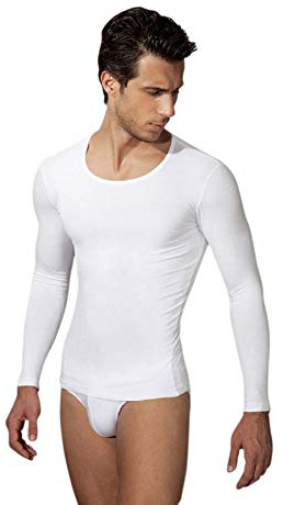 DOREANSE 2955 Herren Langarm T-Shirt, Premium Basic, Atmungsaktiv, Körperbetont, Rundhals, 2 Farben