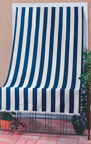 Linea Garden Friend Tenda Sole per Porta con Anelli Riga Blu Lunghezza 140 cm, Altezza 250 cm