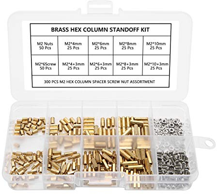 300 Stücke m2 Standoff Messing Sechskant Spacer Schrauben Abstandshalter Distanzhülse Nuss Sortiment Kit