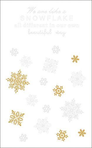 Rayher 60957000 Abziehmotive Snowflake, weiß/gold, hauchdünn, 2 Bögen 10 x 16 cm, Tattoo, Aufkleber, Abziehbild, Wasserschiebebild, für glatte Oberflächen, Glas, Kunststoff, Keramik, Metall, Spiegel